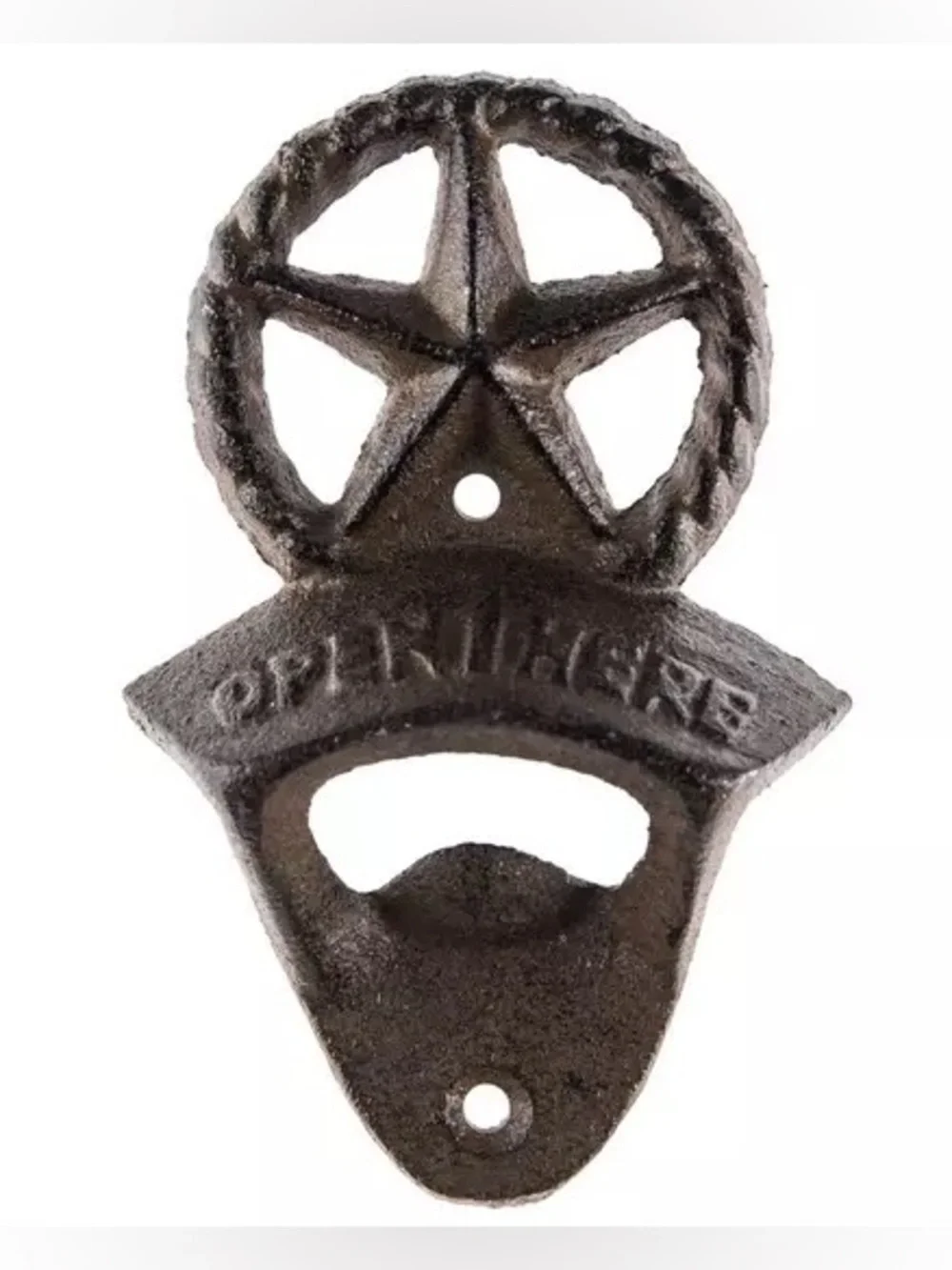 (2) Brown Western Star Iron Bottle Opener